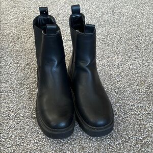 Black Leather Ankle Boots